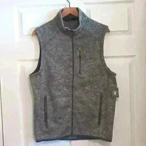NWT Full Zip Vest Size M Grey Heather Beverly Hills Polo Club Cozy Cabincore